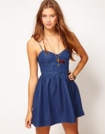 Chambray bustier dress at ASOS at Asos