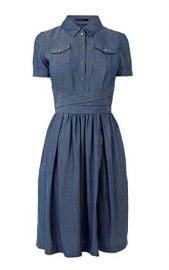 Chambray denim shirtdress at Karen Millen