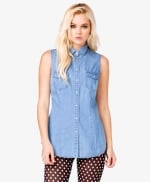 Chambray sleeveless shirt from Forever 21 at Forever 21