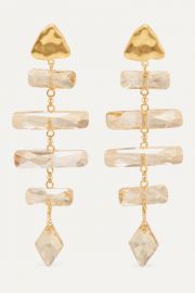 Chan Luu - Gold-plated Swarovski crystal earrings at Net A Porter