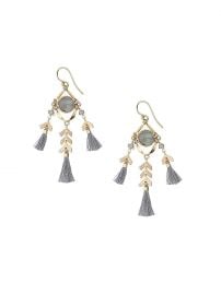 Chan Luu Gold Tone Labradorite Semi Precious Tassel Drop Earrings at Amazon