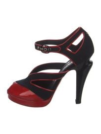 Chanel C Peep Toe Ankle Strap Sandals at The Real Real