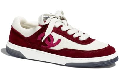 Chanel CC Trainers in Burgundy Suede Kidskin at StockX