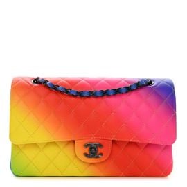 Chanel Calfskin Quilted Medium Rainbow Double Flap Multicolor at Fashionphile