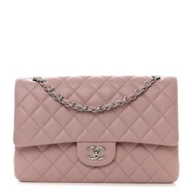Chanel Caviar Quilted Jumbo Double Flap Light Purple 1545223 FASHIONPHILE at Fashionphile