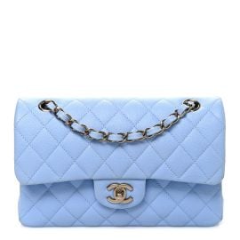 Chanel Caviar Quilted Small Double Flap Light Blue at Fashionphile