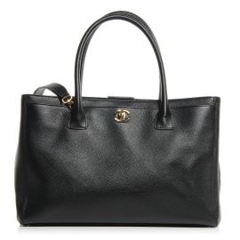 Chanel Cerf Executive Shopper Tote Black 54961 FASHIONPHILE at Fashionphile