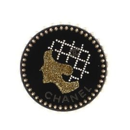 Chanel Coco Chanel Profile Brooch Resin with Metal and Faux Pearl Black 1052826 at Rebag