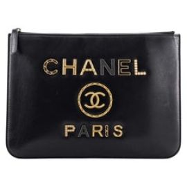 Chanel Deauville Pouch Embellished Shiny Calfskin Medium at 1stDibs shiny calfskin chanel minor shiny shiny minor at 1stdibs