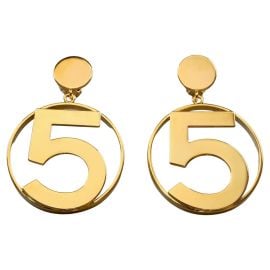 Chanel Iconic No 5 Hoop Earrings at 1stdibs