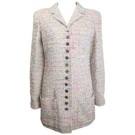 Chanel Multi-Coloured Tweed Jacket For Sale at 1stDibs chanel pink tweed jacket chanel multicolor tweed jacket chanel pink tweed at 1st Dibs