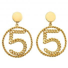 Chanel No 5 Chain Motif Earrings at 1st Dibs