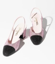 Chanel Slingback pumps in Strass Pink Black at Chanel