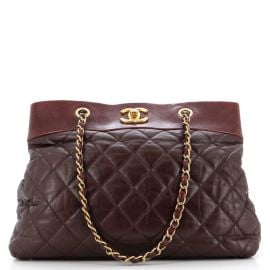 Chanel Soft Elegance Tote Quilted Distressed Calfskin Large Red 2972729 at Rebag