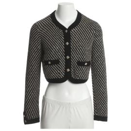 Chanel V Neck Stripe Cardigan at Vestiaire Collective