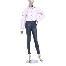 Chanel Vintage Light Pink Leather Jacket at Janet Mandell