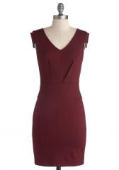 Change with the Clock Dress in Burgundy at ModCloth