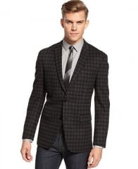 Charcoal Check Sports Coat at Macys