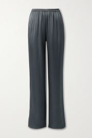 Charcoal Duchesse-satin wide-leg pants  LAPOINTE  NET-A-PORTER at Net a Porter