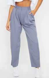 Charcoal Grey Pinstripe Woven Cigarette Trouser  PrettyLittleThing USA at Pretty Little Thing