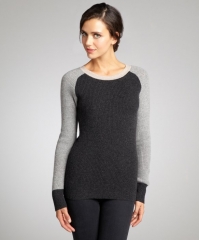 Charcoal heather and oatmeal sweater by Wyatt at Bluefly