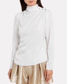 Charity Embellished Silk Blouse at Intermix