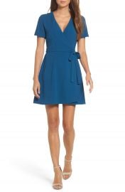 Charles Henry Crepe Wrap Dress at Nordstrom