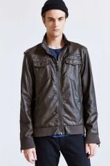 Charles and a half leather moto jacket at Urban Outfitters