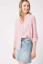 Charli-Carmine Stripe Linen Button Down Shirt at South Moon Under