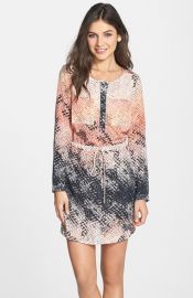 Charlie Jade Snake Print Long Sleeve Silk Shirtdress at Nordstrom