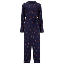 Charlie Jumpsuit Navy Lightning Polka Sugarhill Brighton Wolf amp Badger at Wolf & Badger