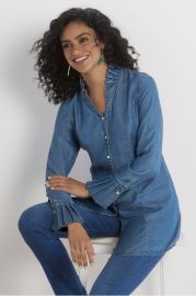 Charlize Chambray Icon Shirt Soft Surroundings at Soft Surroundings