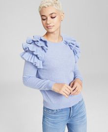 Charter Club Cashmere Cha Cha Ruffled Sweater Created for Macys  Reviews - Sweaters - Women - Macys at Macys