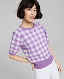 Charter Club Cashmere Gingham Sweater Created for Macys - Macys at Macys