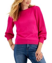 Charter Club Pointelle Blouson-Sleeve Sweater Created for Macys Reviews - Sweaters - Women - Macys at Macys