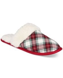 Charter Club Women s Stewart Plaid Scuff Slippers  Created for Macy s   Reviews - Slippers - Shoes - Macy s at Macys