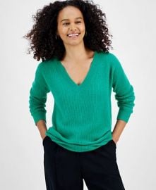 Charter Club Women39s 100 Cashmere Ribbed V-Neck Sweater Created for Macy39s - Macy39s at Macys