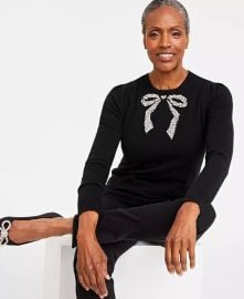 Charter Club Womens 100 Cashmere Embellished Bow Sweater Created for Macys - Macys at Macys