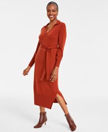 Charter Club Womens 100 Cashmere Johnny Collar Midi Dress Created for Macys - Macys at Macys