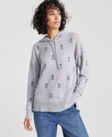 Charter Club Womens Embellished Long-Sleeve Hooded 100 Cashmere Sweater Created for Macys - Macys at Macys