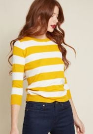 Charter School Pullover Sweater in Mustard Stripes at ModCloth