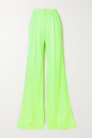 Chartreuse Hutton satin-crepe wide-leg pants ALEX PERRY NET-A-PORTER at Net a Porter