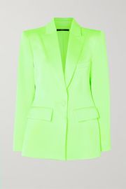 Chartreuse Manon satin-crepe blazer ALEX PERRY NET-A-PORTER at Net a Porter