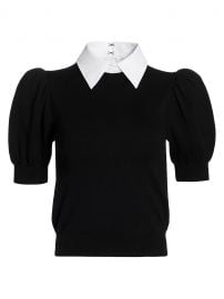 Chase Puff Sleeve Sweater with Removable Collar by Alice  Olivia at Saks Fifth Avenue