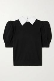 Chase Puff Sleeve Sweater with Removable Collar by Alice  Olivia at Net A Porter