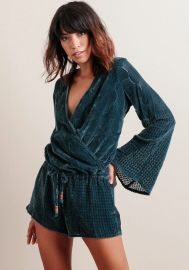 Chaser Burnout Velvet Romper at Threadsence