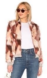 Chaser Faux Fur Bomber Jacket in Pink Calico from Revolve com at Revolve