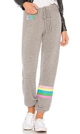 Chaser Rainbow Stripe Sweatpant in Grey at Revolve