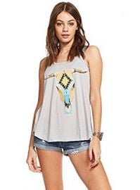 Chaser Santa Fe Cowskull Tank Top at Amazon