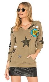 Chaser Star Patch Hoodie in Earth from Revolve com at Revolve